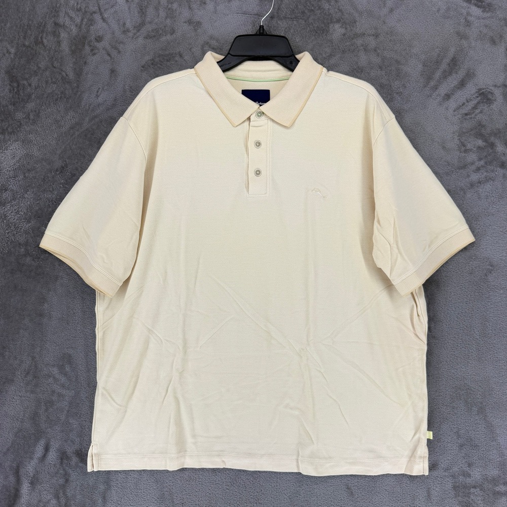 Tommy Bahama Polo Shirt Mens XL Yellow Short Sleeve Modal Blend Casual 24552